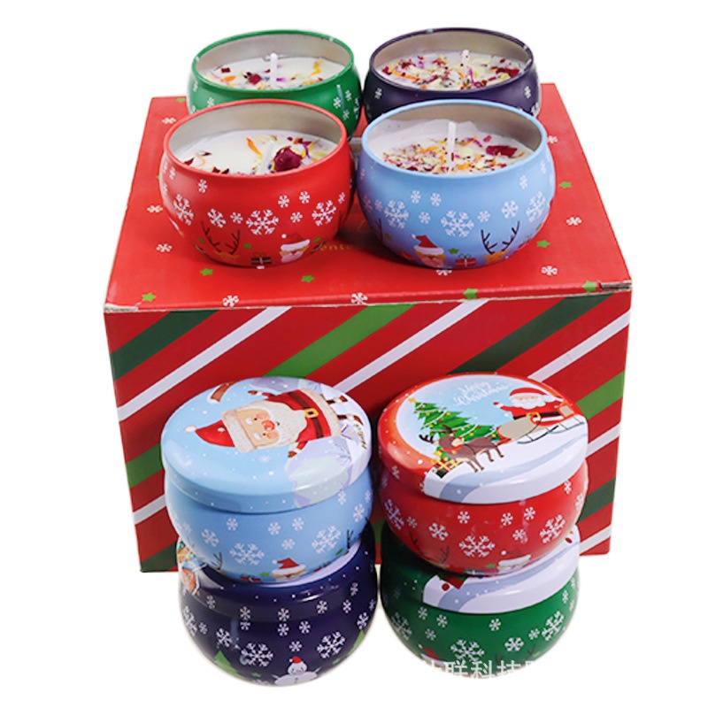 Set 4 hộp nến thơm thiên nhiên - Nến thơm mùi tinh dầu để phòng cao cấp trang trí noel - Gia Dụng Tân Thanh