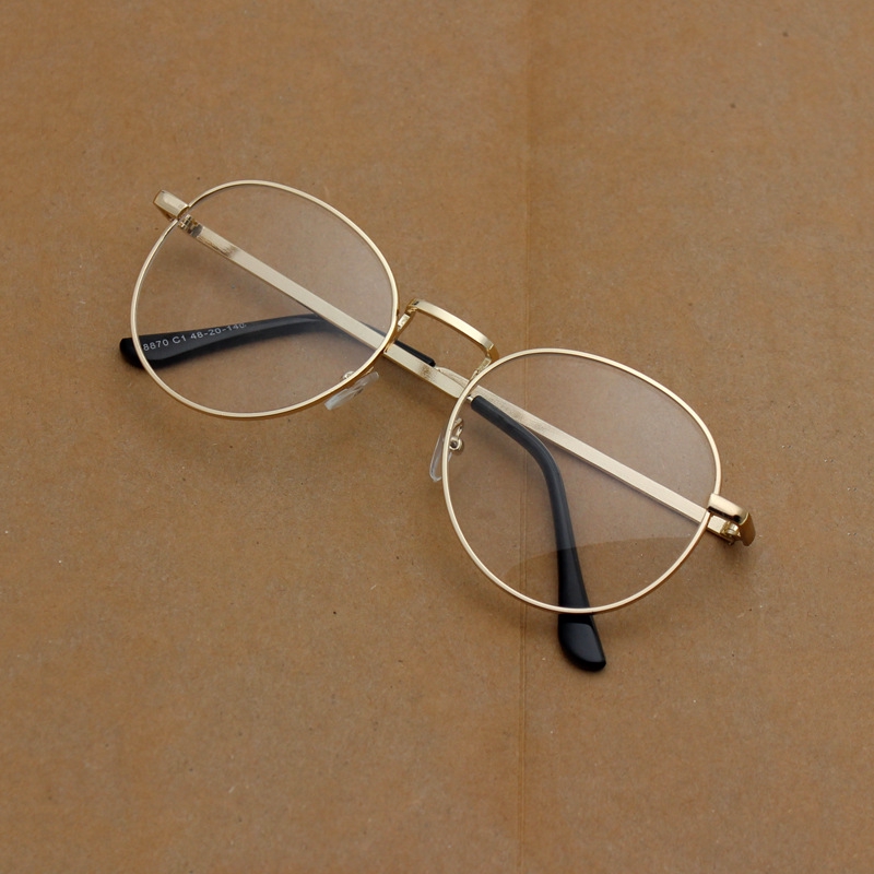 Mắt kính gọng kim loại tròng Oval phong cách Vintage thời trang