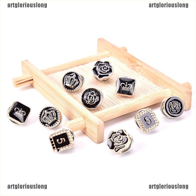 Set 10 Nút Cài Áo Hình Bông Hoa Đính Ngọc Trai Nhân Tạo Thời Trang