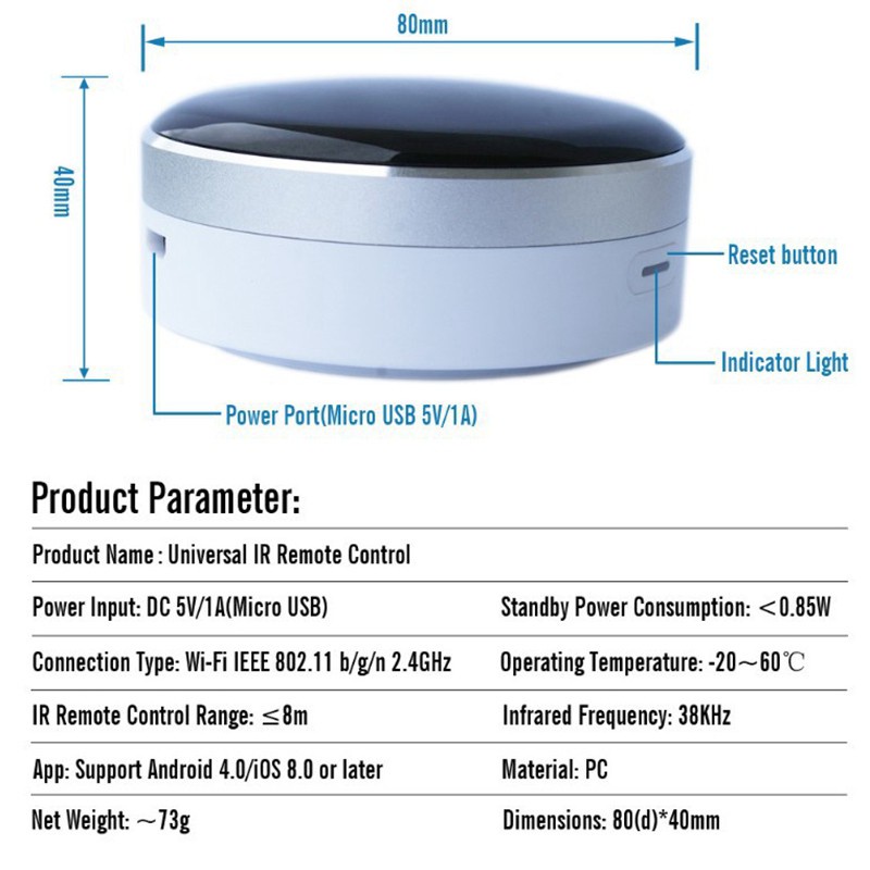 Universal IR Remote Control Smart WiFi Infrared Tuya App