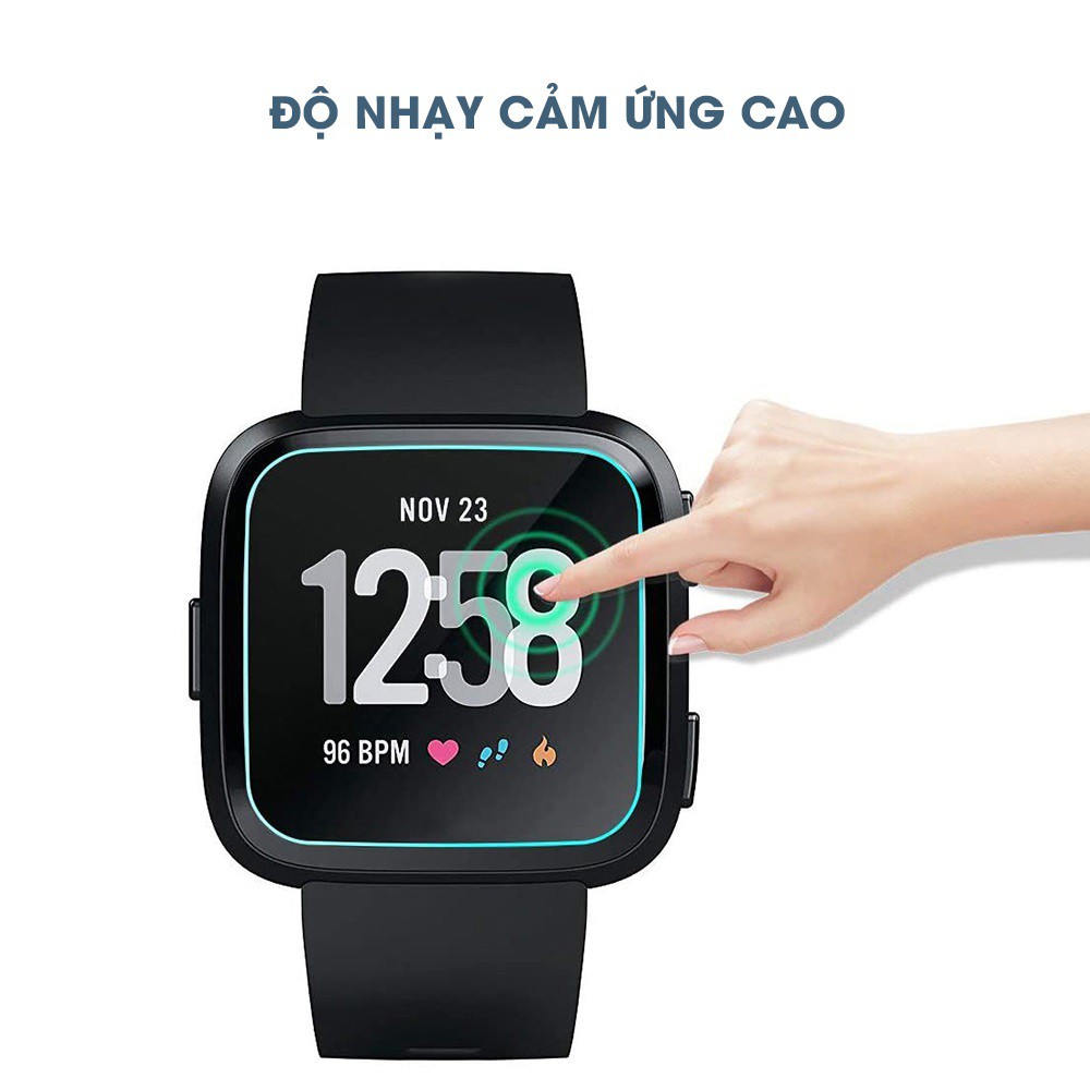 Kính cường lực đồng hồ Fitbit Versa chính hãng Gor trong suốt full màn hình bộ 2 chiếc