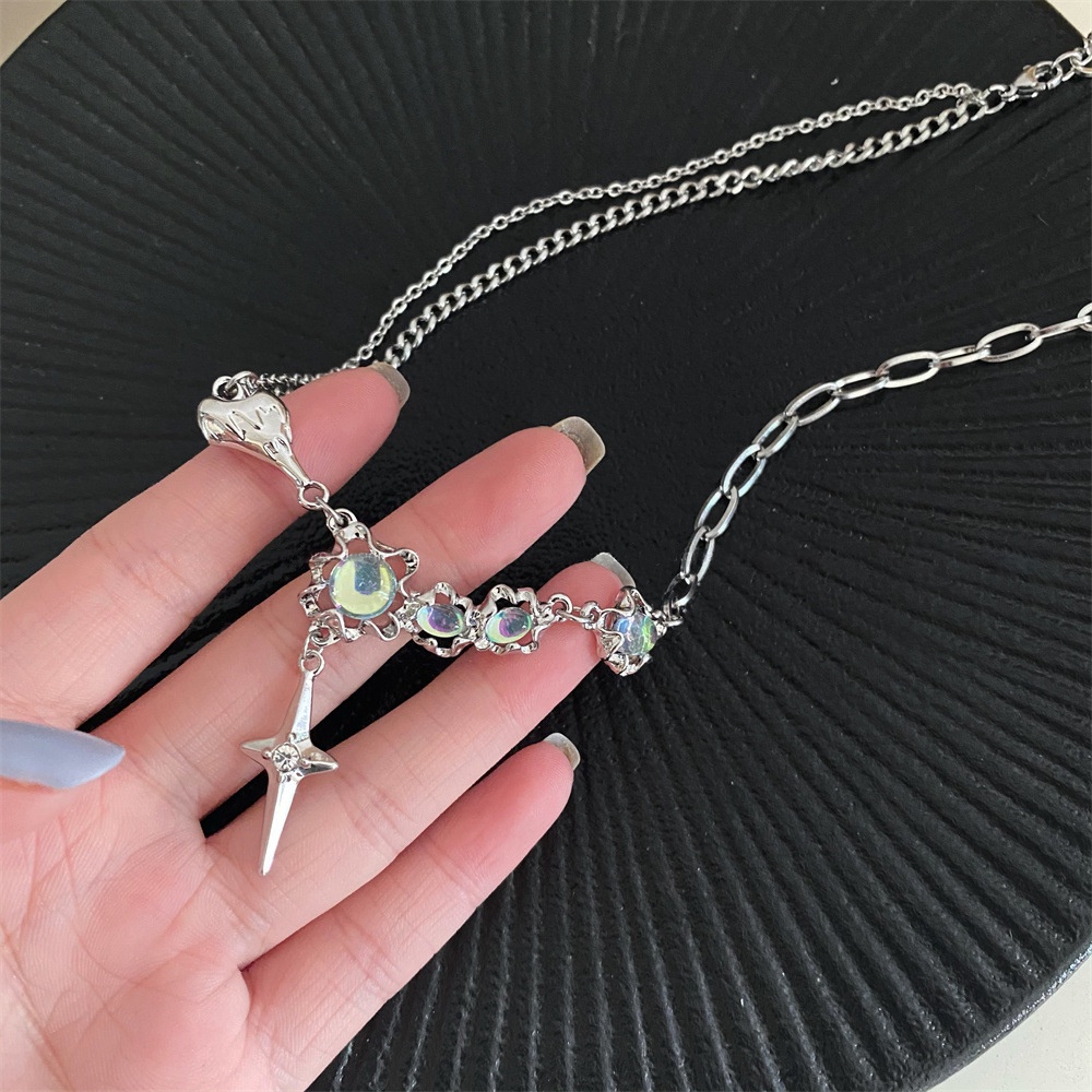 Vòng cổ Bằng Thép Titan Hình Mắt Mèo Nhiều Màu Sắc Phong Cách Hàn Quốc Cho Nữ