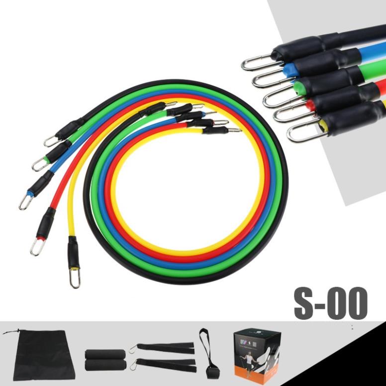 Bộ 5 dây ngũ sắc đàn hồi tập thể hình SPORTY YGT1 Dụng cụ tập GYM, YOGA