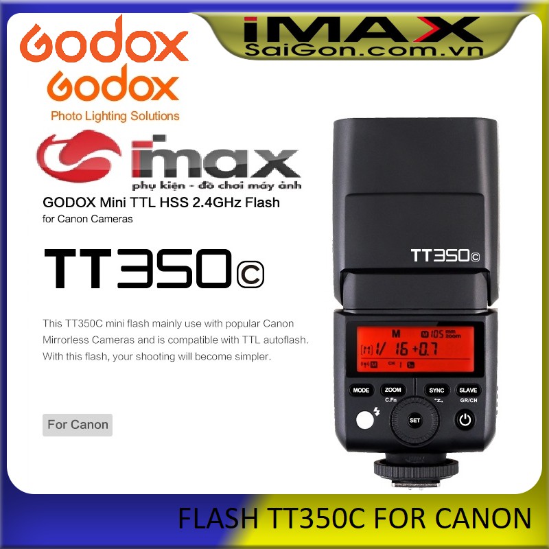 FLASH GODOX TT350C FOR CANON- HÀNG CHÍNH HÃNG GODOX