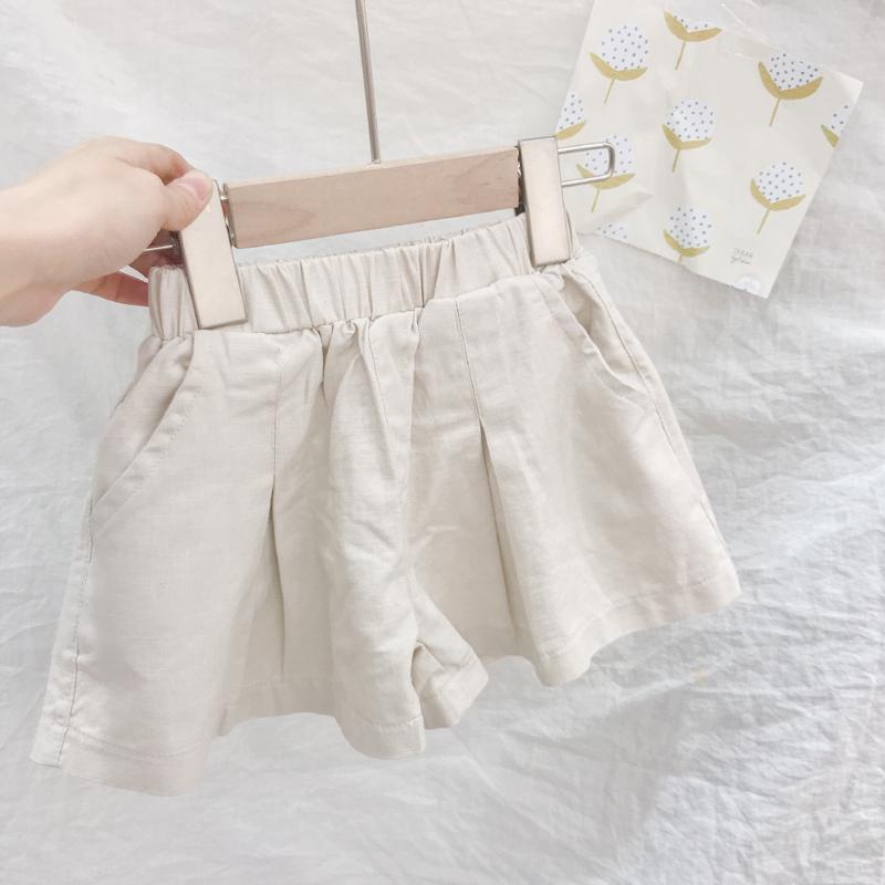 Quần Short Vải Lanh Cotton Ống Rộng Thời Trang Năng Động Dành Cho Trẻ