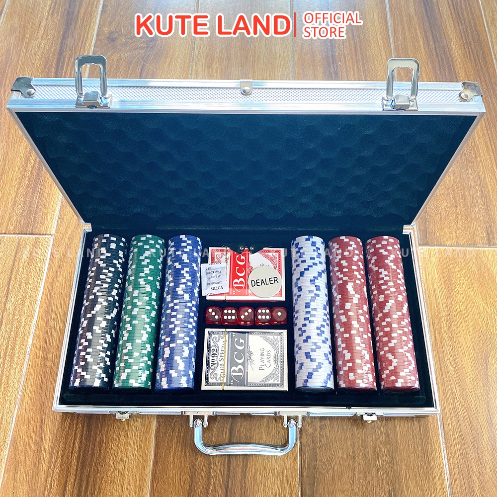 Vali Phỉnh Chip Poker Cao Cấp Hộp Nhôm 200/300 Chip Không Số Loại Tiêu Chuẩn Las Vegas