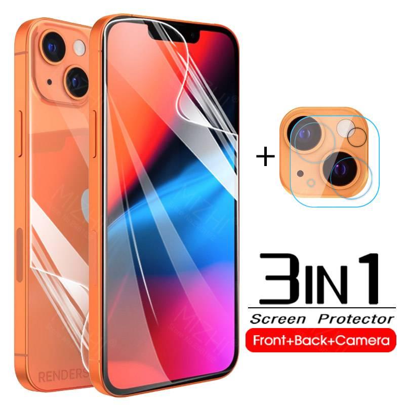 Phim Mềm Hydrogel 3 Trong 1 Cho iPhone 11 12 13 Pro Max Mini iPhone13 iPhone13Pro iPhone13ProMax Mặt