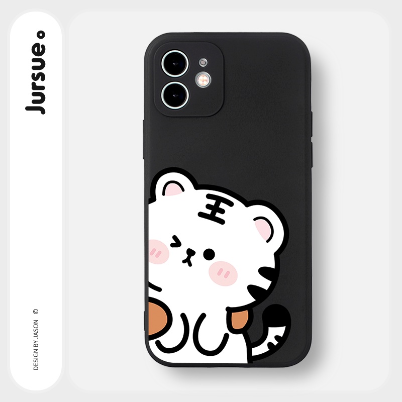 Ốp điện thoại JURSUE mềm hoạt hình cặp đôi thích hợp cho iPhone 13 12 11 Pro Max SE 2020 X XR XS 8 7 ip 6S 6 Plus Y1857