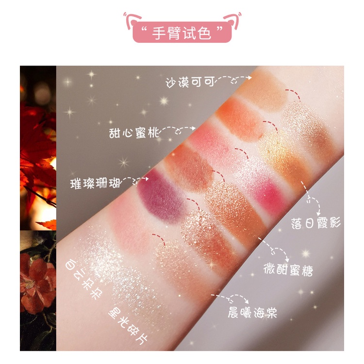 Bảng Phấn Mắt Nội Địa Trung Hanru Highlight 2 Màu Trang Điểm