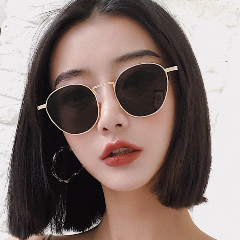 COD Kính Mát Gọng Tròn Kim Loại Chống Tia Uv Phong Cách Retro Thời Trang Cho Nữ