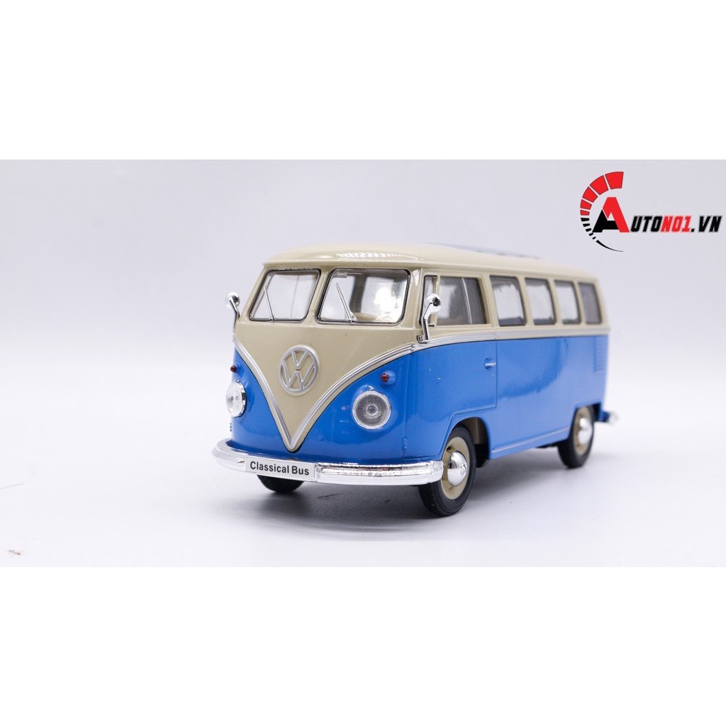 MÔ HÌNH XE VOLKSWAGEN T1 BUS BLUE 1:24 WELLY 7823