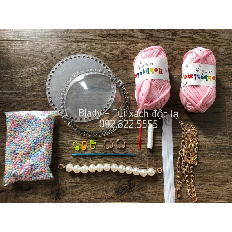 Nguyên liệu tự đan túi hình đầu gấu Tiktok DIY đáng yêu 2023