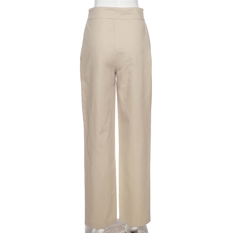 Quần Dài Lưng Thấp Dáng Rộng Màu Sắc Đơn Giản Quyến Rũ Cho Nữ