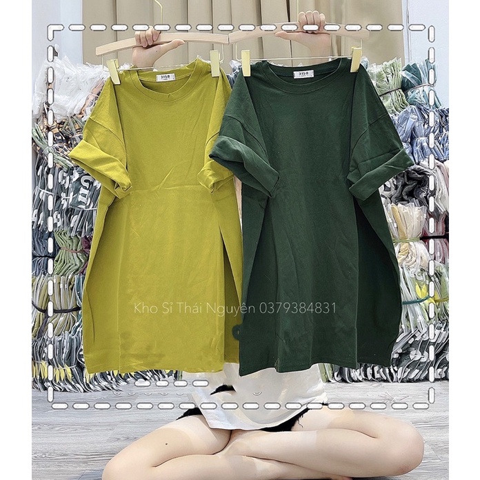 Áo phông trơn chất cotton khô tay lỡ form rộng