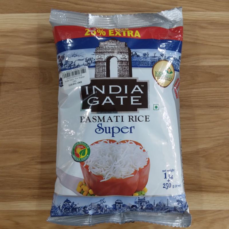 Ohh- India Gate Basmati Rice Super 1kg + 250g free Gạo dài - Indian food