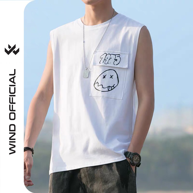 Áo tanktop unisex WIND form rộng ba lỗ 1975 thun cotton nam nữ oversize