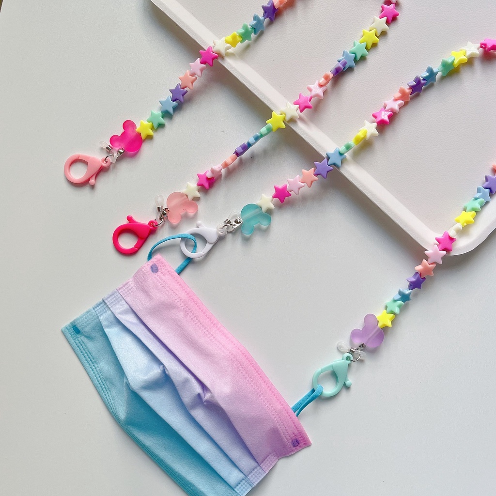 Dây Xích Đeo Kính Bằng acrylic Hình Ngôi Sao Hoạt Hình Màu Kẹo Ngọt Sáng Tạo