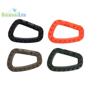 Set 4 móc khóa leo núi đa năng hình chữ D bằng thép không gỉ