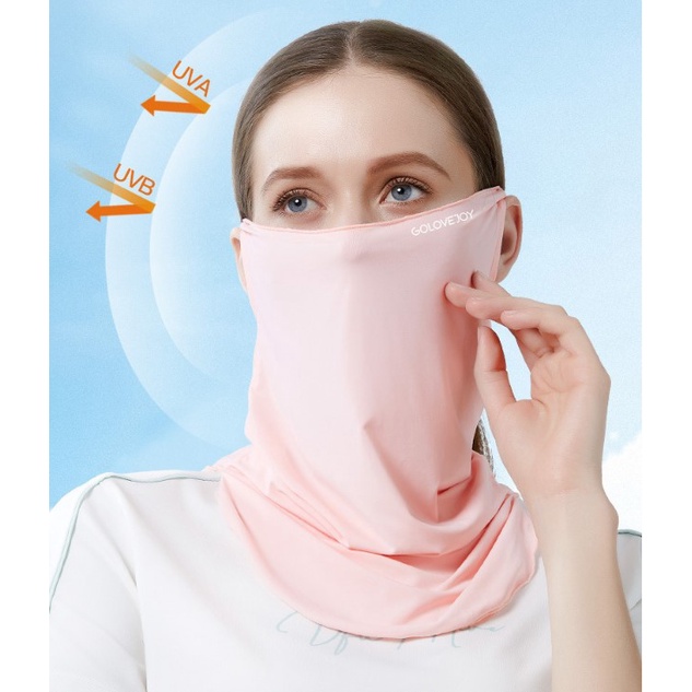 Khăn Chống Nắng Nữ GOLOVEJOY Vải Lụa Lạnh ICE SILK Chống UV50+