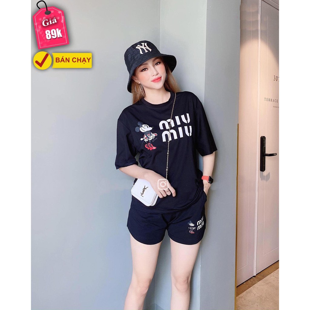 Đồ bộ thun hè nữ đẹp thời trang 2 size L,XL in hình cute vải thun mềm mịn co giãn 4 chiều - đi chơi, mặc nhà đều đẹp