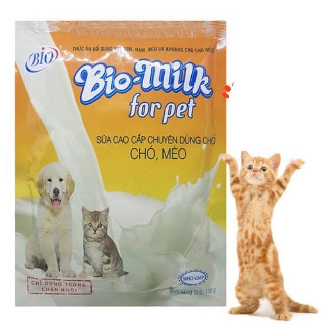 Sữa cho chó mèo BIO MILK - Gói 100g - bổ sung vitamin, đạm, béo và khoáng