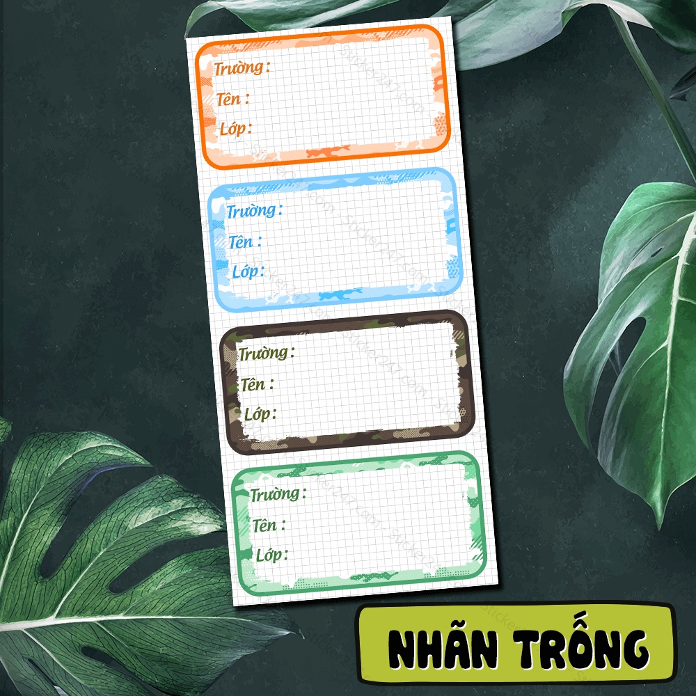 Decal dán Nhãn Vở Môn Học Vintage Cấp 2, Cấp 3 𝑭𝒓𝒆𝒆𝒔𝒉𝒊𝒑 Cắt Sẵn - Sticker cute dễ thương dán nhãn tập