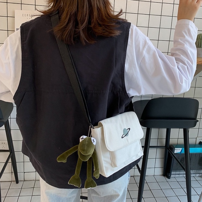 Túi đeo vai ENVIROSAX vải canvas sức chứa lớn phong cách Harajuku thời trang