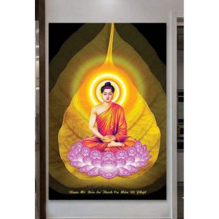 Tranh in canvas 60x90 tràn viền Nam Mô Bổn Sư Thích Ca Mâu Ni Phật