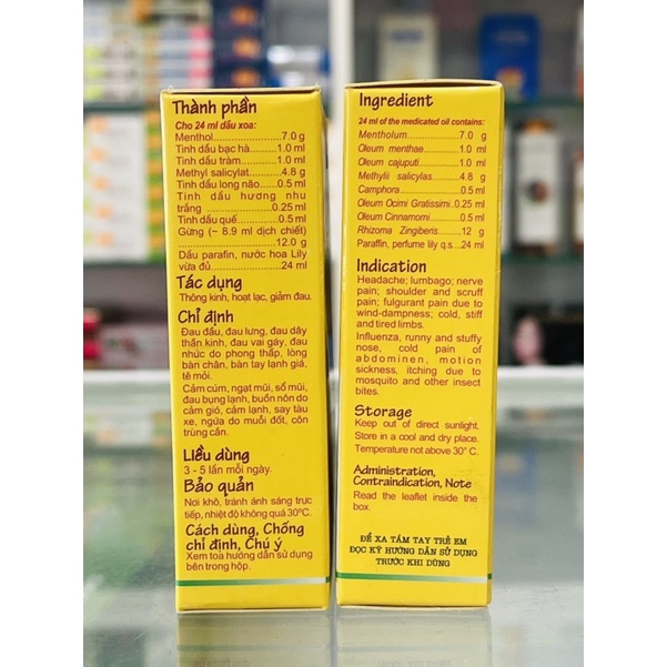 DẦU GỪNG THÁI DƯƠNG 24 ML