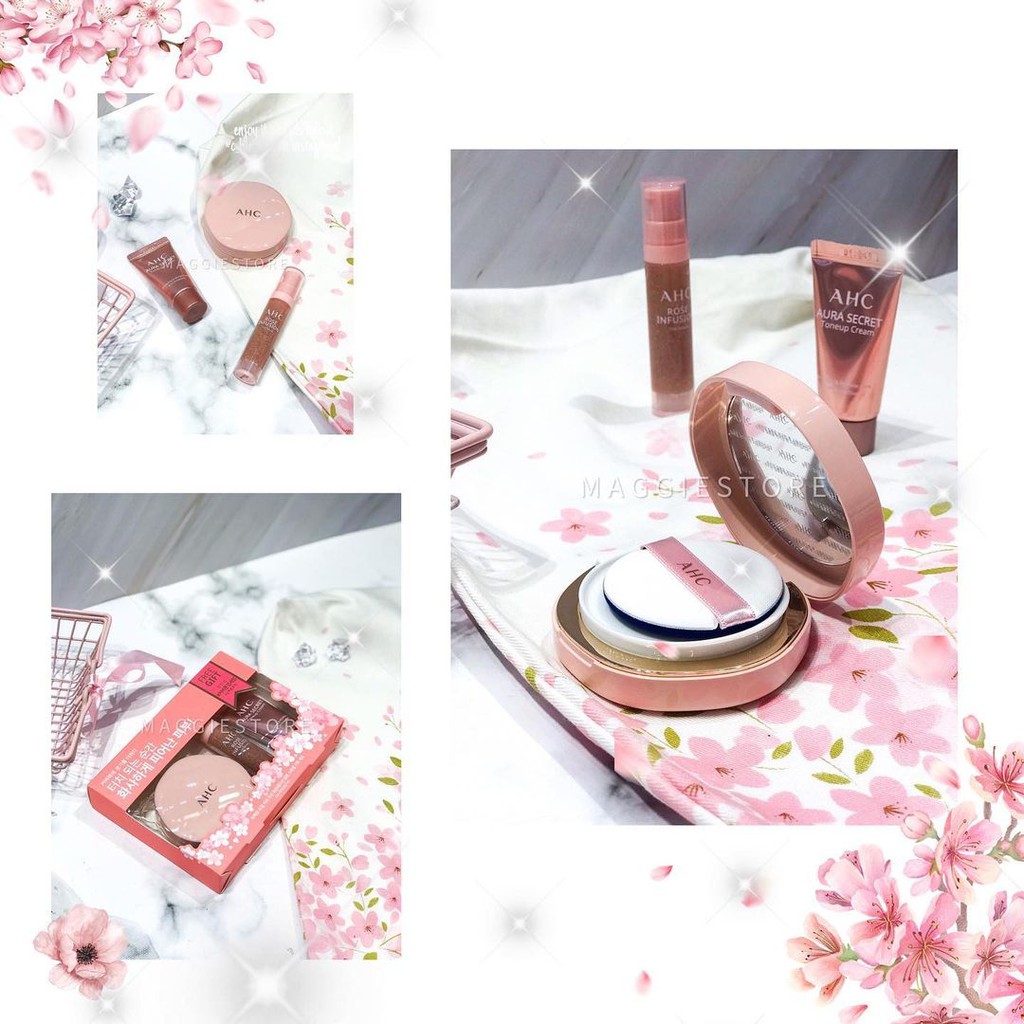 Set 3 Món Trang Điểm A.H.C Perfect Dual Cover Cushion Foundation Glam Special Gift Set