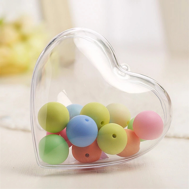 1PC Hộp Đựng Kẹo Trong Suốt Hình Trái Tim 5/6/7/8cm