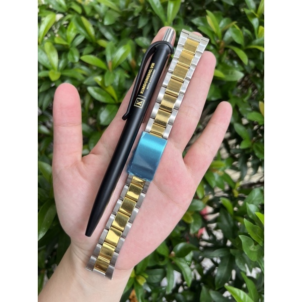 Dây Đeo Đồng Hồ Bằng Thép Không Gỉ 20mm size 20 Chỉ vàng- Mã 009