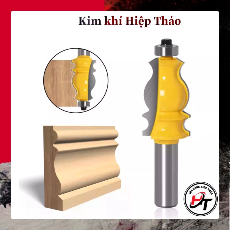 Mũi soi phào chỉ gỗ mũi phay cửa tủ MUWANG vàng kiểu 4 MSPC-V-K4