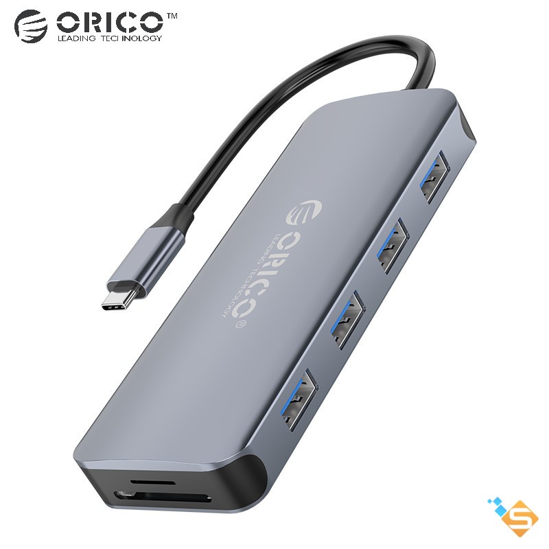 Bộ Chia Cổng USB 3.0 Type-C 11 trong 1 ORICO USB * 3 HDMI VGA LAN TF/SD Audio PD 100W Cho MacBook UltraBook - BH 1 Năm