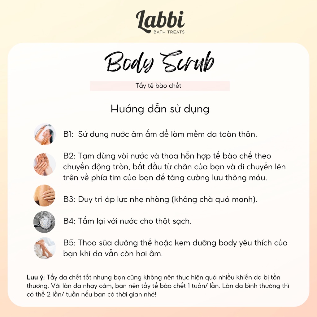 MORNING DEW [Labbi] Body Scrub / Tẩy tế bào chết body