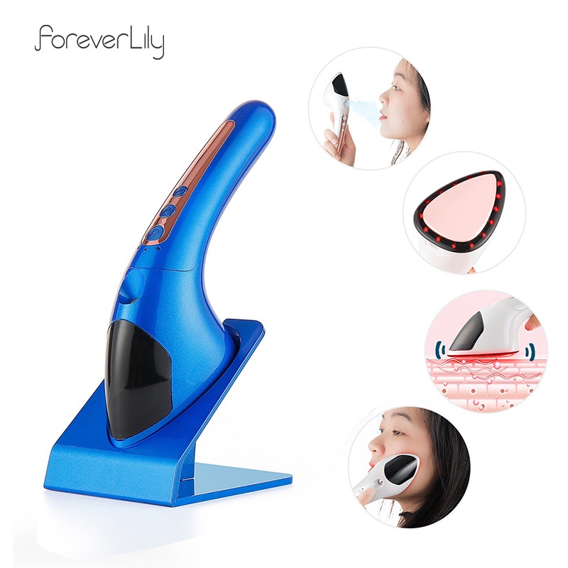 Foreverlily Mãi mãi| Máy Phun Sương Làm Đẹp Đa Năng Bằng Sắt Có Đèn LED Và 4 Chức Năng Rung