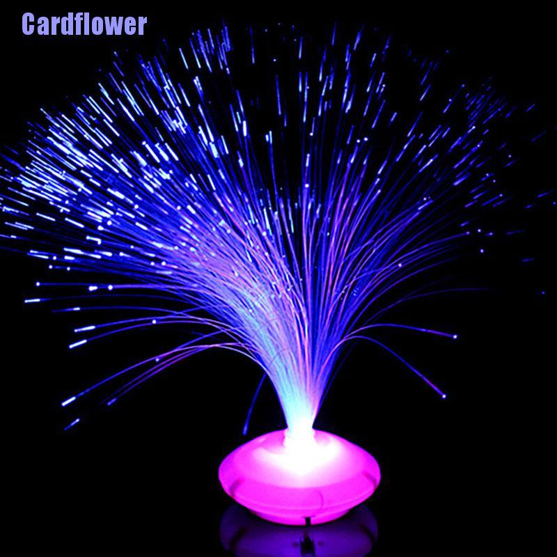 Cardflower  Color Changing LED Fiber Optic Night Light Lamp Stand Home Decor Colorful