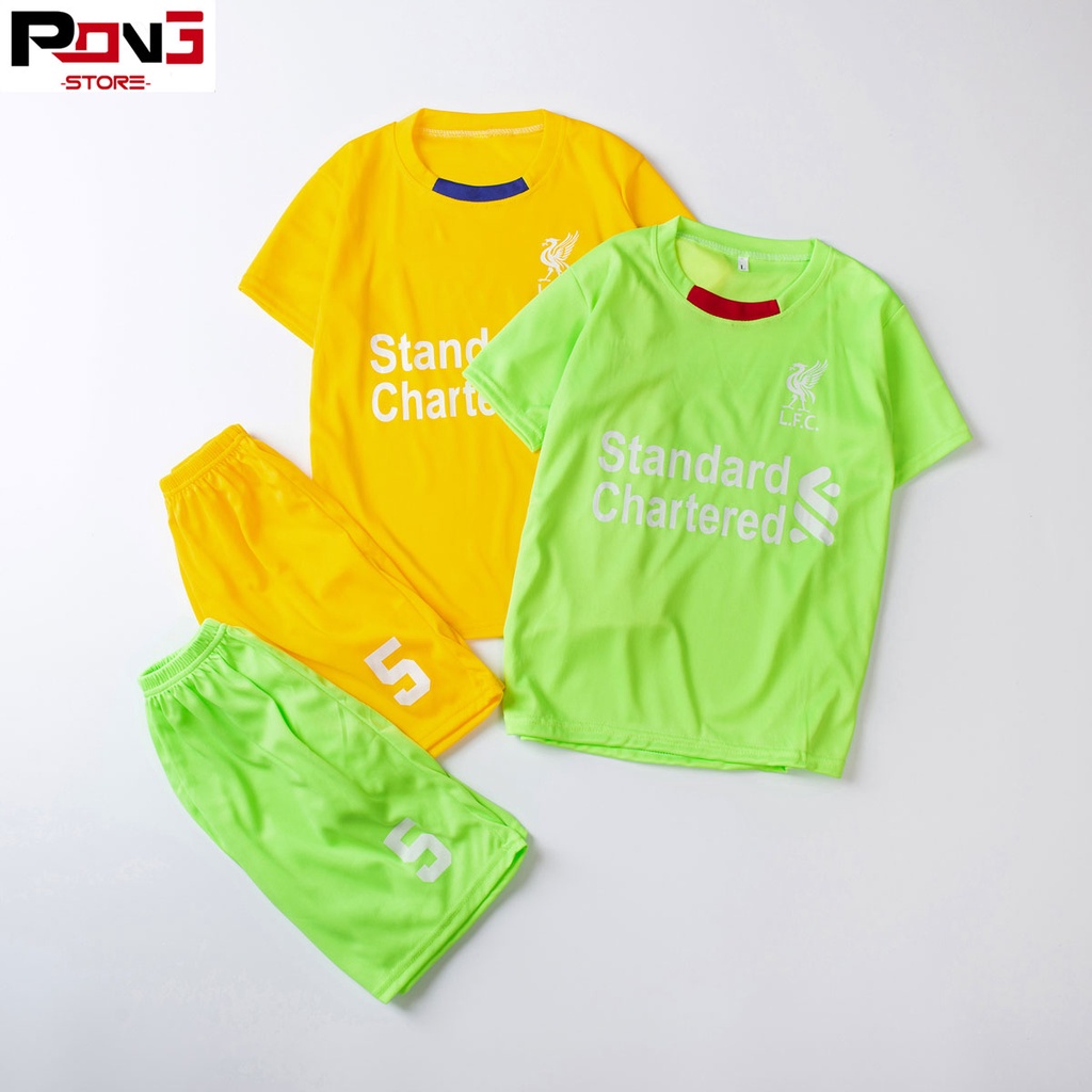 Bộ quần áo bóng đá trẻ em nam,nữ CLB Liverpool chất thun lạnh  cho các bé từ 2 đến 15 tuổi  của Pong__store