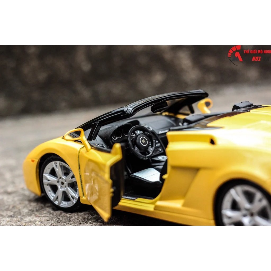 MÔ HÌNH XE LAMBORGHINI GALLARDO SPYDER YELLOW 1:18 BBURAGO 5239