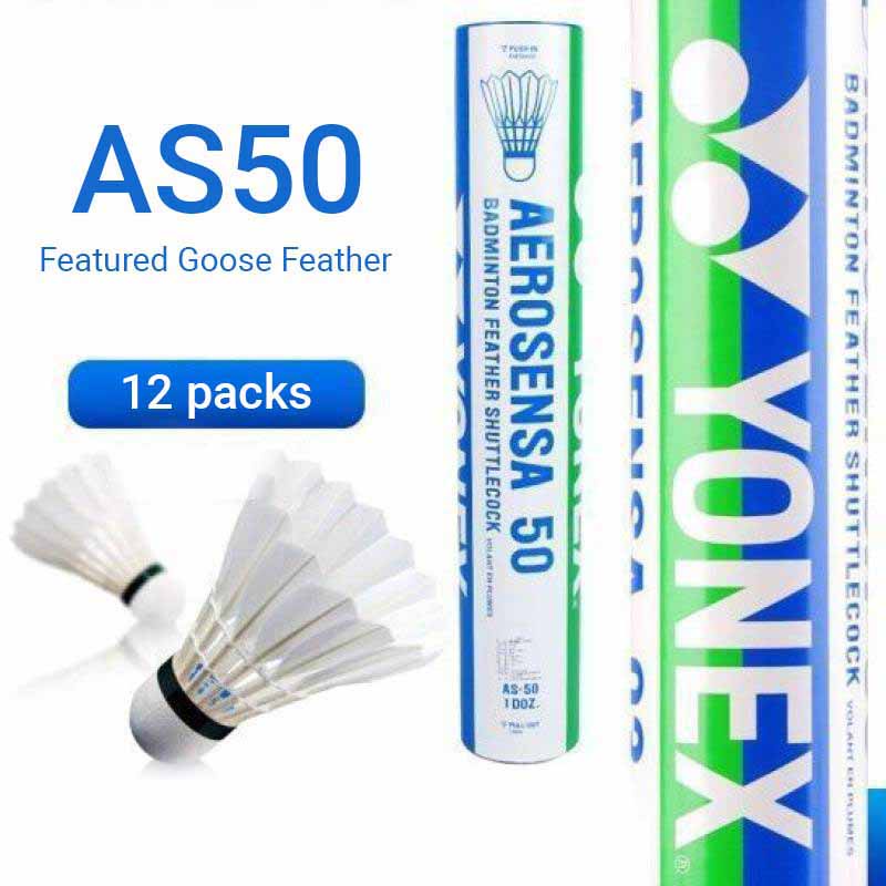 Yonex Badminton Shuttlecock AS50 Badminton balls 12pcs Goose Feather 77 Speed For Sport