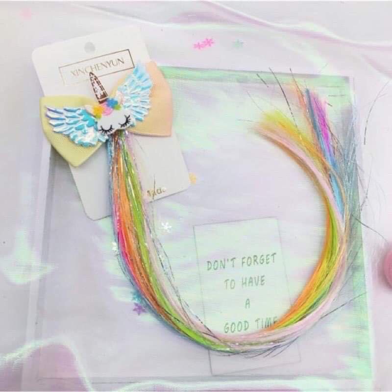 Kẹp tóc giả pony - lọn tóc giả màu sắc dễ thương cho bé gái
