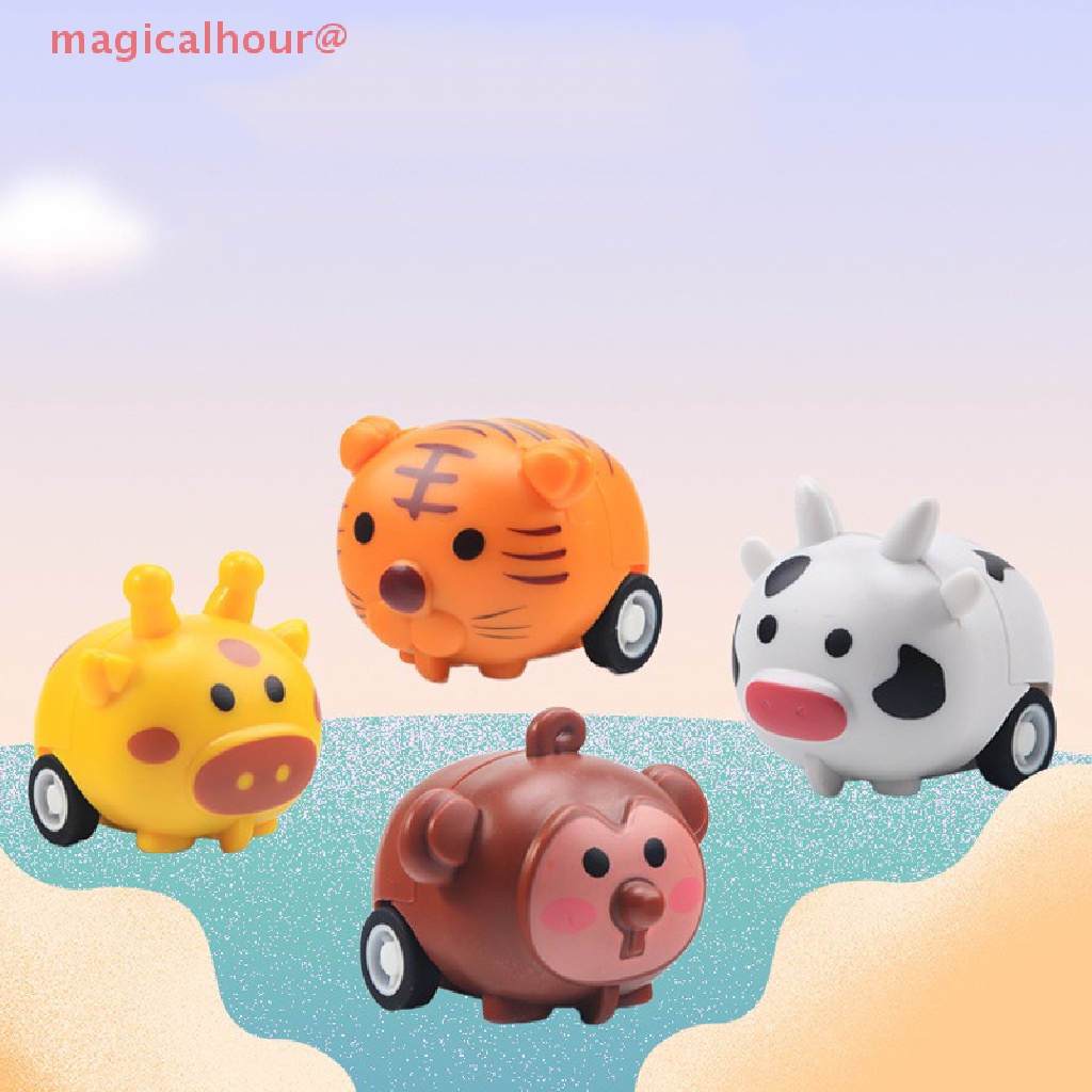 Set 5 Xe Hơi Đồ Chơi Tạo Hình Con Hổ Dễ Thương Cho Bé Mới