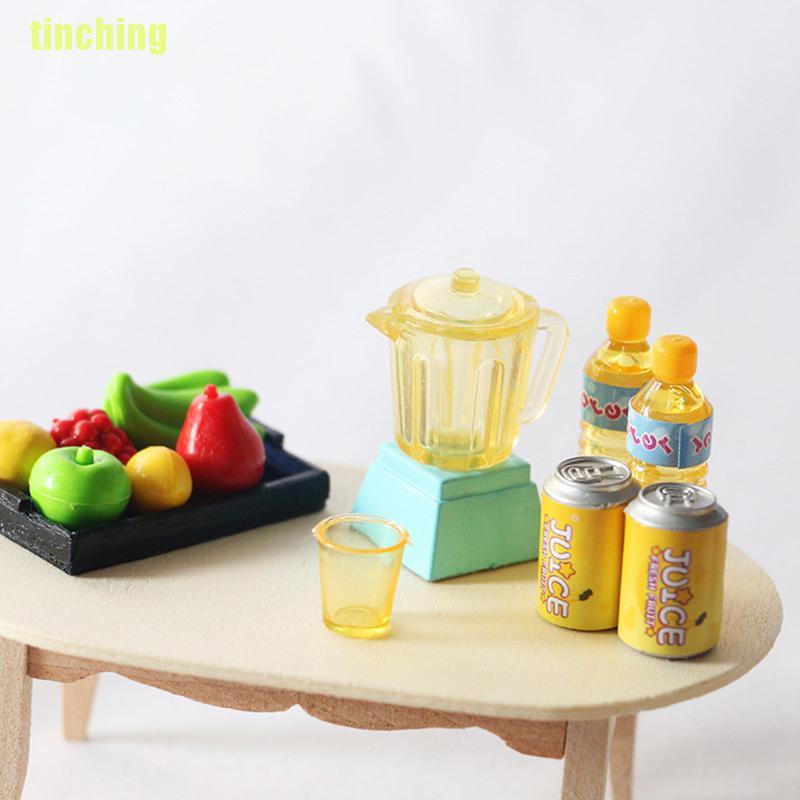 Bộ 6 Dụng Cụ Làm Nước Ép mini Tỉ Lệ 1 / 12 Cho Nhà Búp Bê