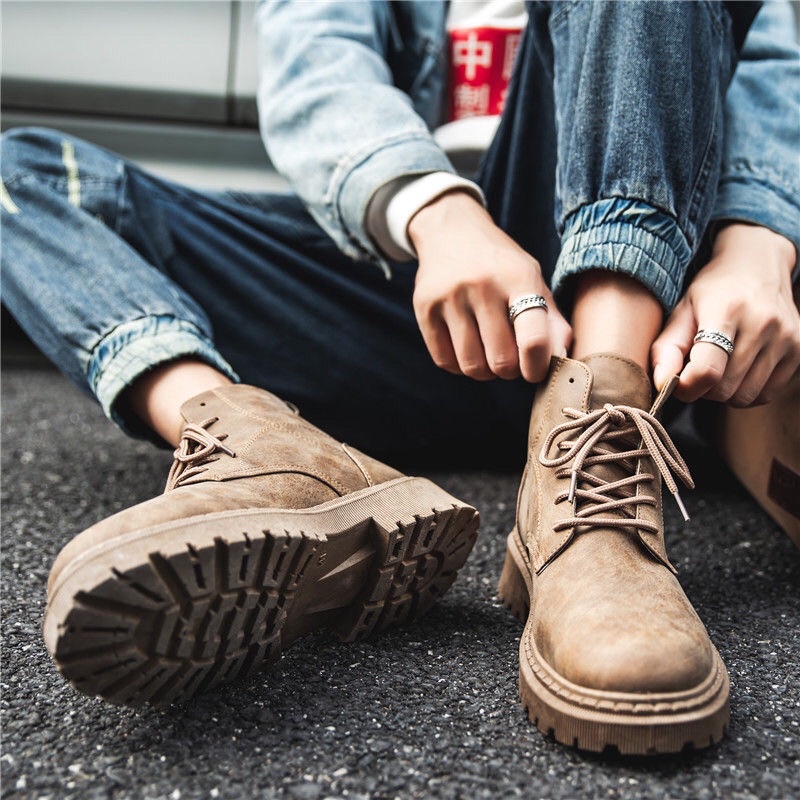 Boot Nam Cao Cổ Da Lộn