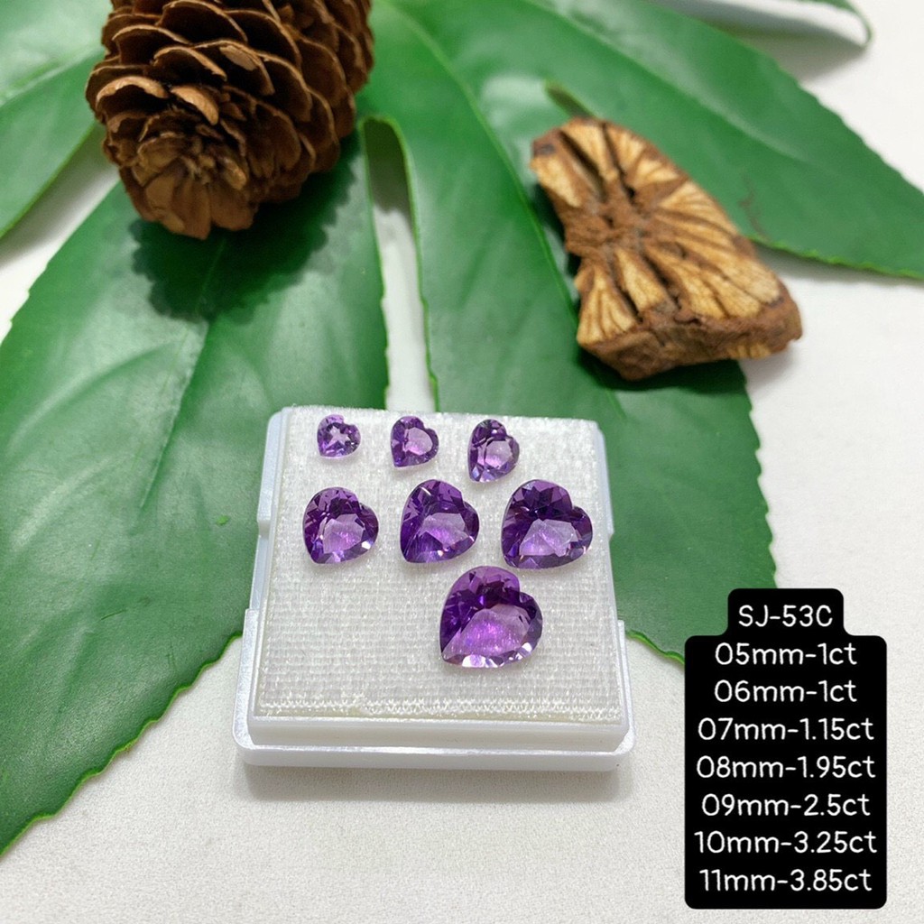 Mặt Đá Amethyst Facet Tím Vừa Cập Bến Đủ Hình Dáng Đủ Size