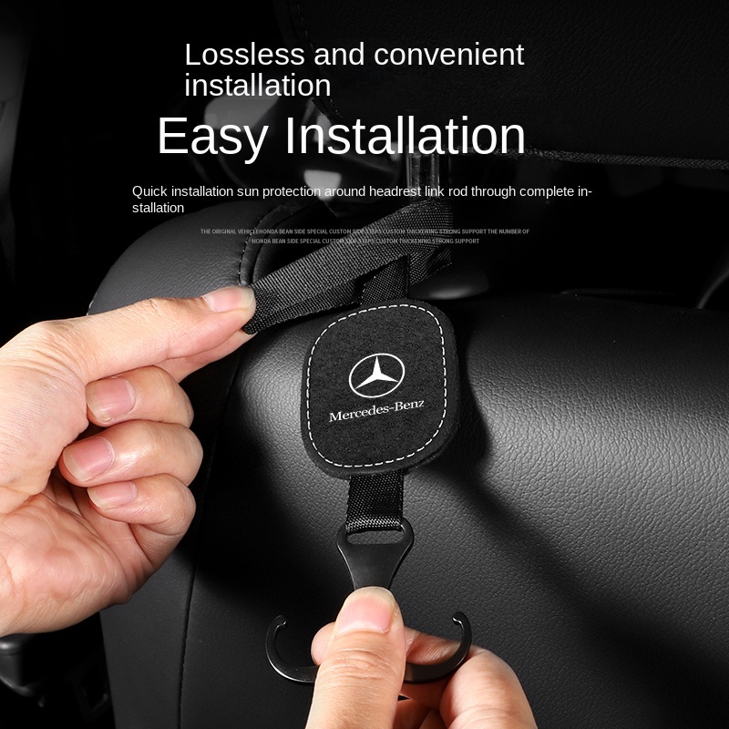 Móc Treo Đồ Đa Năng Gắn Sau Lưng Ghế Xe Hơi Mercedes Benz Da Lộn