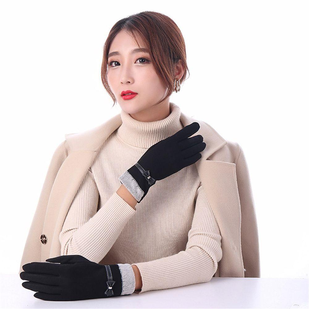 NIUYOU Găng Tay Nhung Giữ Ấm Có Thể Chạm Màn Hình Cảm Ứng Thời Trang Thu Đông