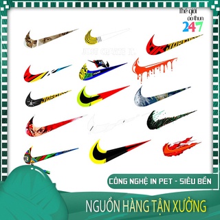 - Logo Nike nhiều màu in trực tiếp lên vải bằng bàn ủi, bàn là
