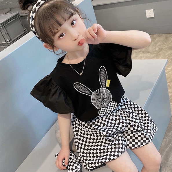 Set Áo Thun Ngắn Tay + Quần Short Thời Trang Mùa Hè Mới Cho Bé Gái