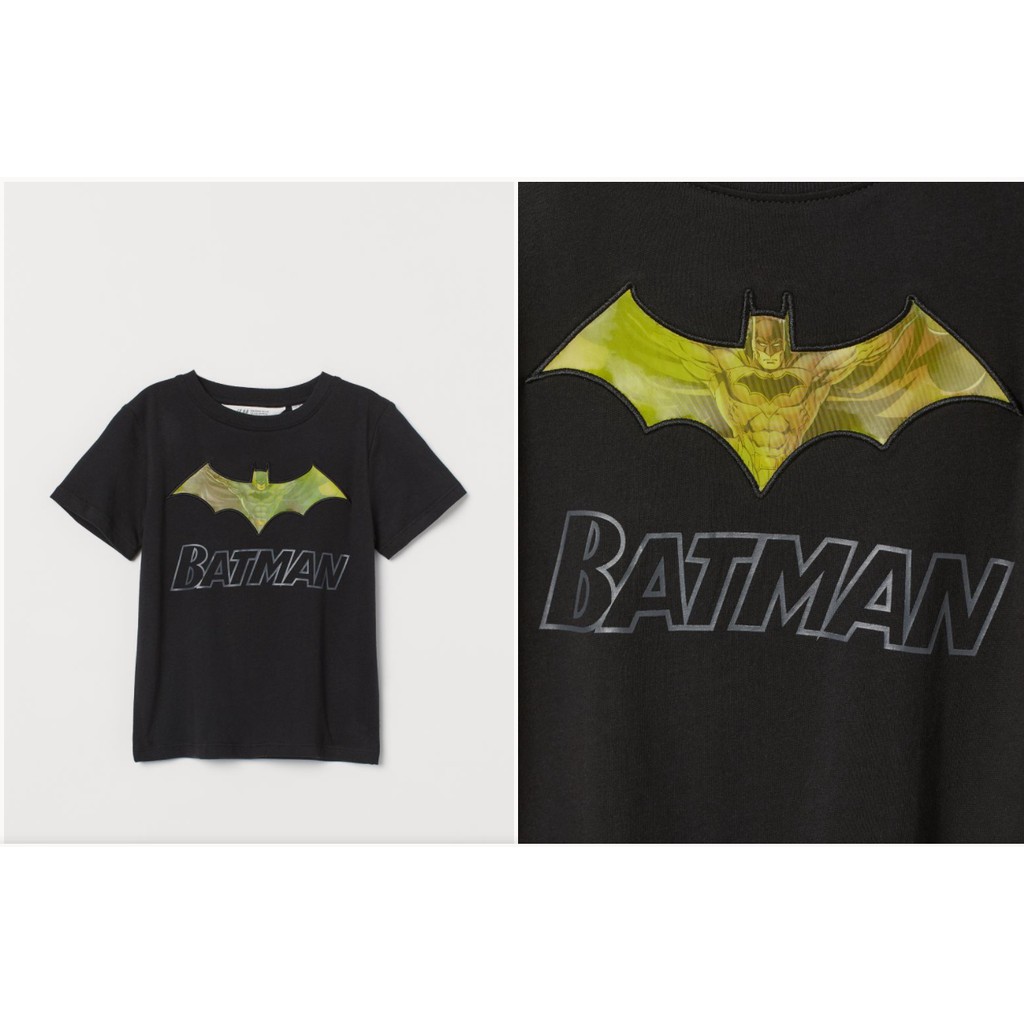 Áo phông đen Batman HM H&amp;M sz 1.5-2y_hàng chính hãng authentic